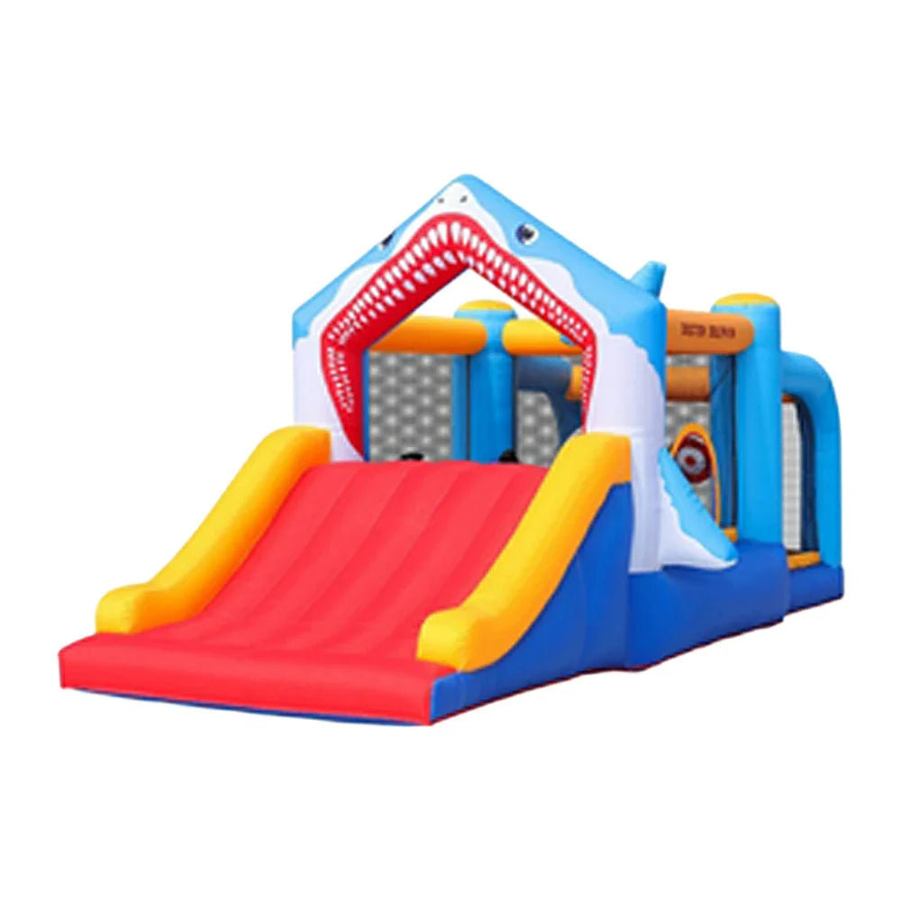 GAMEON Inflatable Bounce Castle PVC Build with Blower Shark Slide Theme