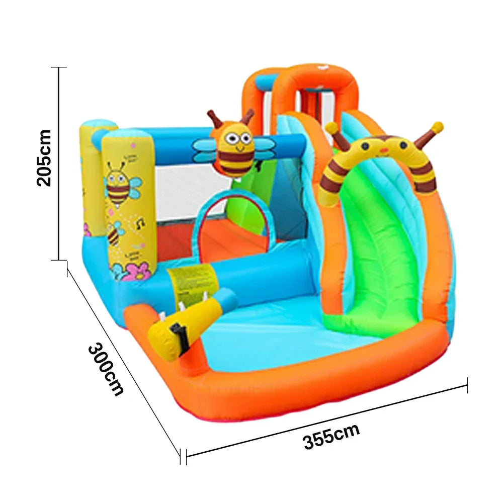 GAMEON Inflatable Bounce Castle PVC Build with Blower Bee Theme Slide Style