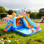 GAMEON Inflatable Bounce Castle PVC Build with Blower Ice Cream House Theme Style