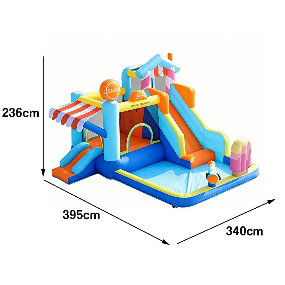 GAMEON Inflatable Bounce Castle PVC Build with Blower Ice Cream House Theme Style