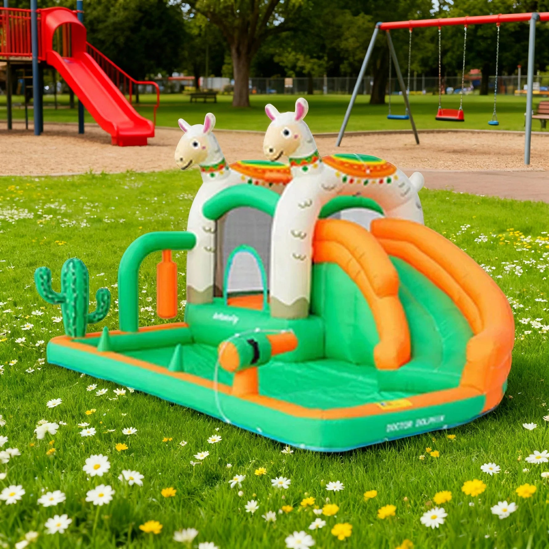 GAMEON Inflatable Bounce Castle PVC Build with Blower Little Lamb Theme Castle Style