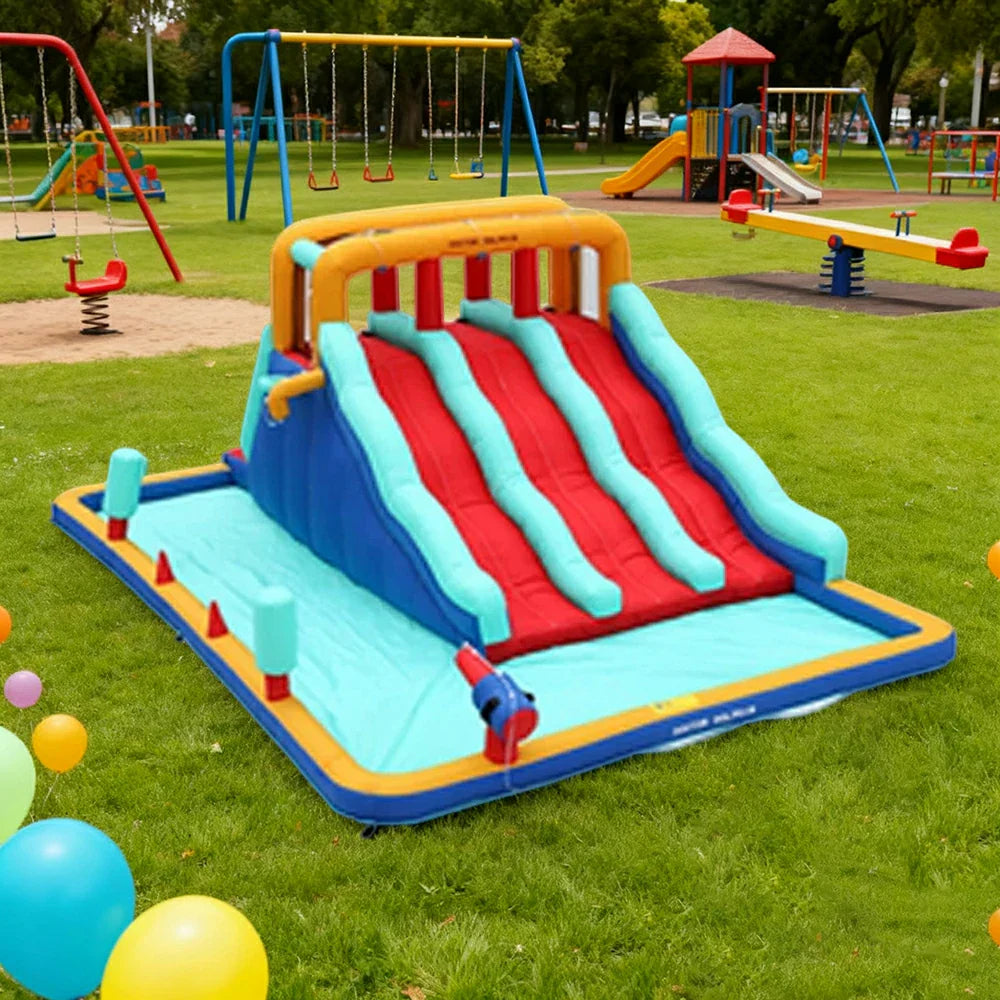 GAMEON Inflatable Bounce Castle PVC Build with Blower Multi Slide Castle Style