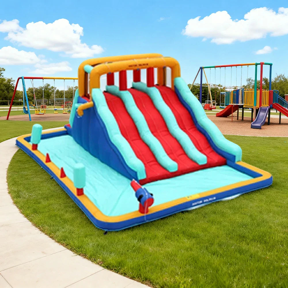 GAMEON Inflatable Bounce Castle PVC Build with Blower Multi Slide Castle Style