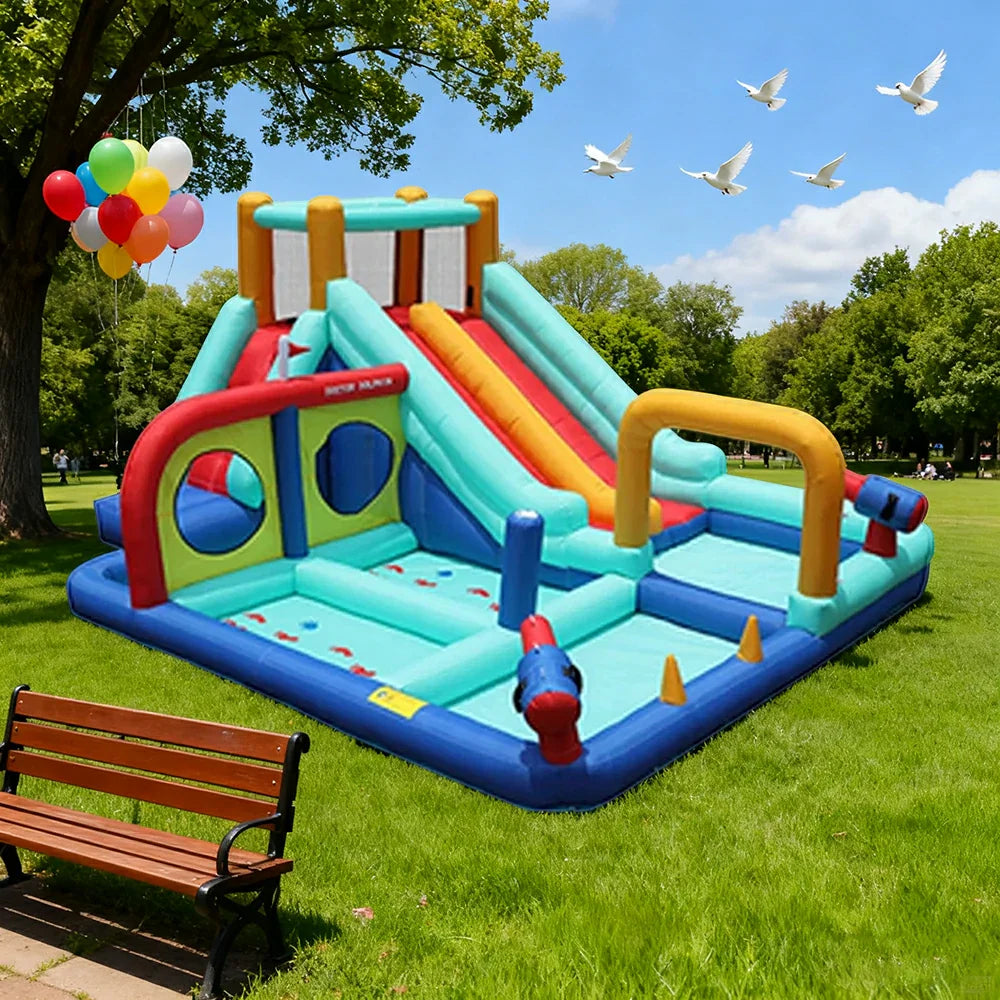 GAMEON Inflatable Bounce Castle PVC Build with Blower Hole Castle Wet & Dry Combo Style