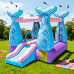 GAMEON Inflatable Bounce Castle PVC Build with Blower & Storage Bag Mermaid Theme Style