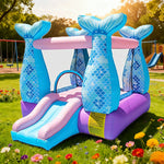 GAMEON Inflatable Bounce Castle PVC Build with Blower & Storage Bag Mermaid Theme Style
