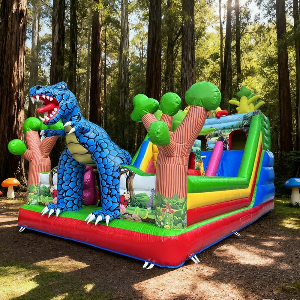 GAMEON Dinosaur Theme Bounce House 6X10m PVC Inflatable Castle for Kids Outdoor Fun Bouncy Playland