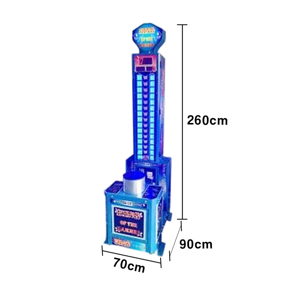 GAMEON Power Hammer Strength Tower Arcade Machine Heavy 250W LED Impact Game Duty Competitive Build Power Lighting Tester Metal Blue
