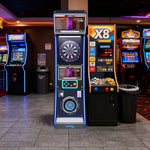 GAMEON Electronic Dart Arcade Machine Flagship Edition Aluminum & Nylon Build 15.5 Connectivity HD Screen Online Inch Board Battle Target LED Black