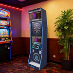 GAMEON Electronic Dart Arcade Machine Flagship Edition Aluminum & Nylon Build 15.5 Connectivity HD Screen Online Inch Board Battle Target LED Black