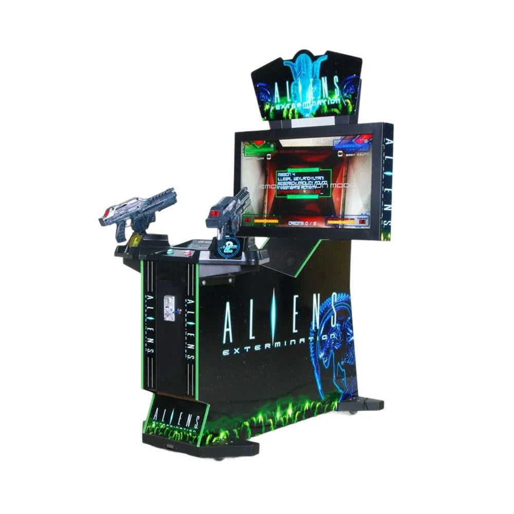 GAMEON Alien Shooting Arcade Machine 42 Two-Player LCD Cabinet Infrared Metal HD System Power Inch Acrylic 400W Combat Immersive & Game Gun Black