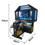 GAMEON Ghost SWAT Shooting Arcade Machine 55 Game HD Two-Player & Metal Inch System Combat Power LCD Cabinet Gun Infrared Immersive 400W Acrylic Black
