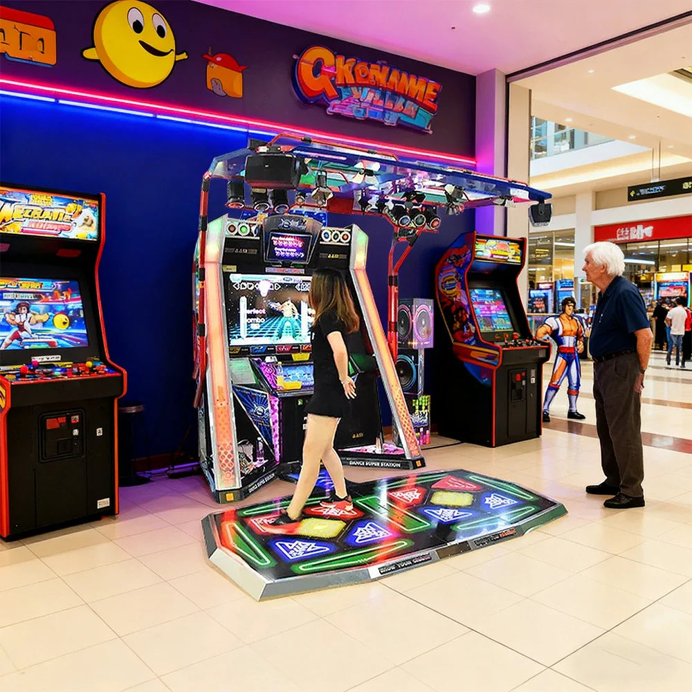 GAMEON Dance Arcade Machine 42-inch HD Screen Music Rhythm Game LED Lighting Effects Multicolor
