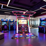 GAMEON Dance Arcade Machine 42-inch HD Screen Music Rhythm Game LED Lighting Effects Pink