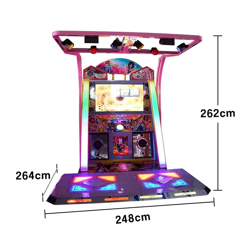 GAMEON Dance Arcade Machine 42-inch HD Screen Music Rhythm Game LED Lighting Effects Pink