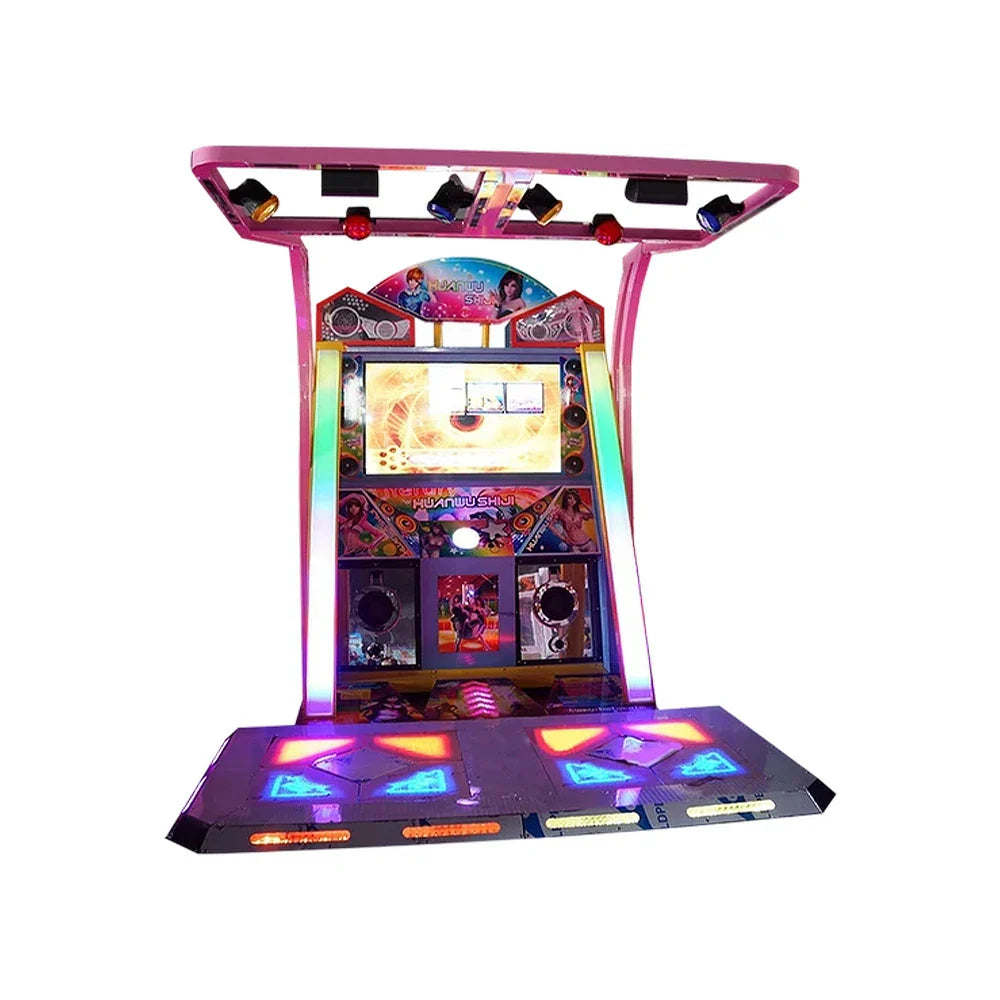 GAMEON Dance Arcade Machine 42-inch HD Screen Music Rhythm Game LED Lighting Effects Pink