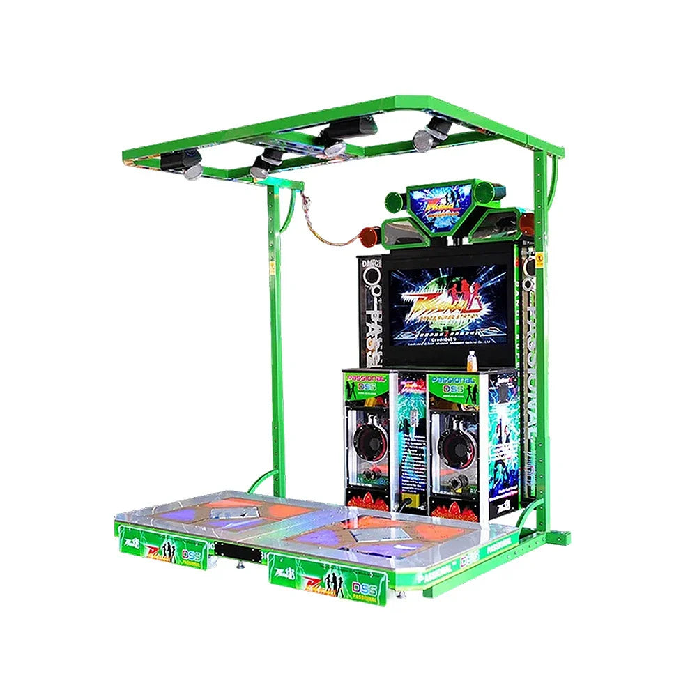 GAMEON Full Dance LED System Arcade Sound HD 42-inch Screen Stereo Music Body Rhythm Game Machine Lights Green