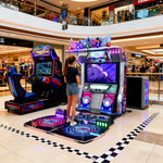 GAMEON Dance Arcade Machine 47-inch HD Screen Music Rhythm Game LED Neon Lights Purple