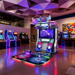 GAMEON Dance Arcade Machine 47-inch HD Screen Music Rhythm Game LED Neon Lights Purple