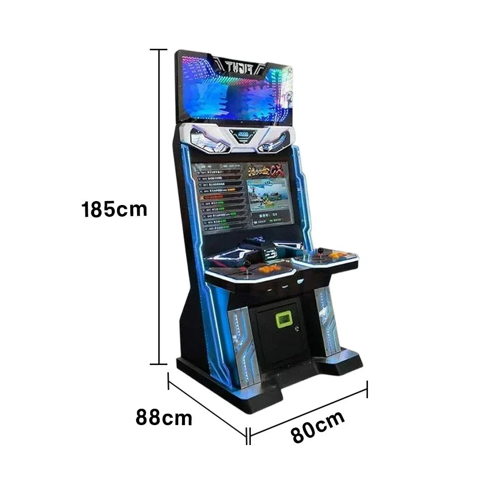 GAMEON KOF Arcade Machine 32 Acrylic HD Screen Gaming Plug-and-Play Console Retro & Two-Player Inch Built-In Games 4300+ Cabinet Metal Blue