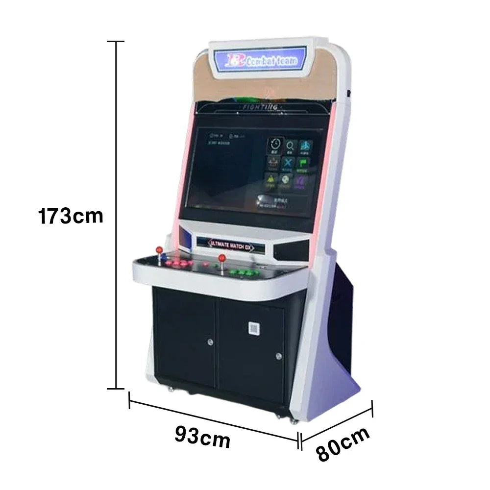 GAMEON R Cabinet Plug-and-Play Arcade & 4300+Built-In Screen Team 32-Inch Metal Acrylic Console HD Two-Player Games Retro Battle Machine White