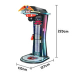 GAMEON Dragon Punch Boxing Machine Metal & Acrylic Cabinet High Strength LED Sensors Lighting 160W Tester Sensitivity Arcade Game Competitive Power Black