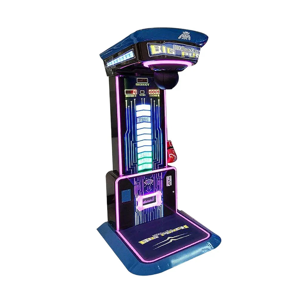 GAMEON Dragon Punch 3 Boxing Machine Metal & Acrylic Cabinet High Sensors Tester Sensitivity Power Effects Strength Game LED 160W Competitive Arcade Black&Blue