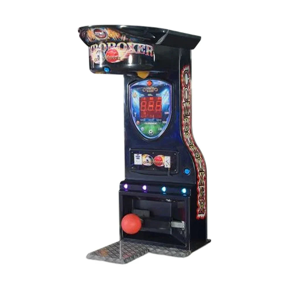 GAMEON Combo Kick & Punch Boxing Machine Metal & Acrylic Cabinet High Power Sensors Strength LED Tester Sensitivity Arcade 380W Effects Game Black