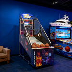 GAMEON Basketball Arcade Machine Metal Hoop Triple LED Scoring Display Automatic Ball Return Heavy-Duty Design