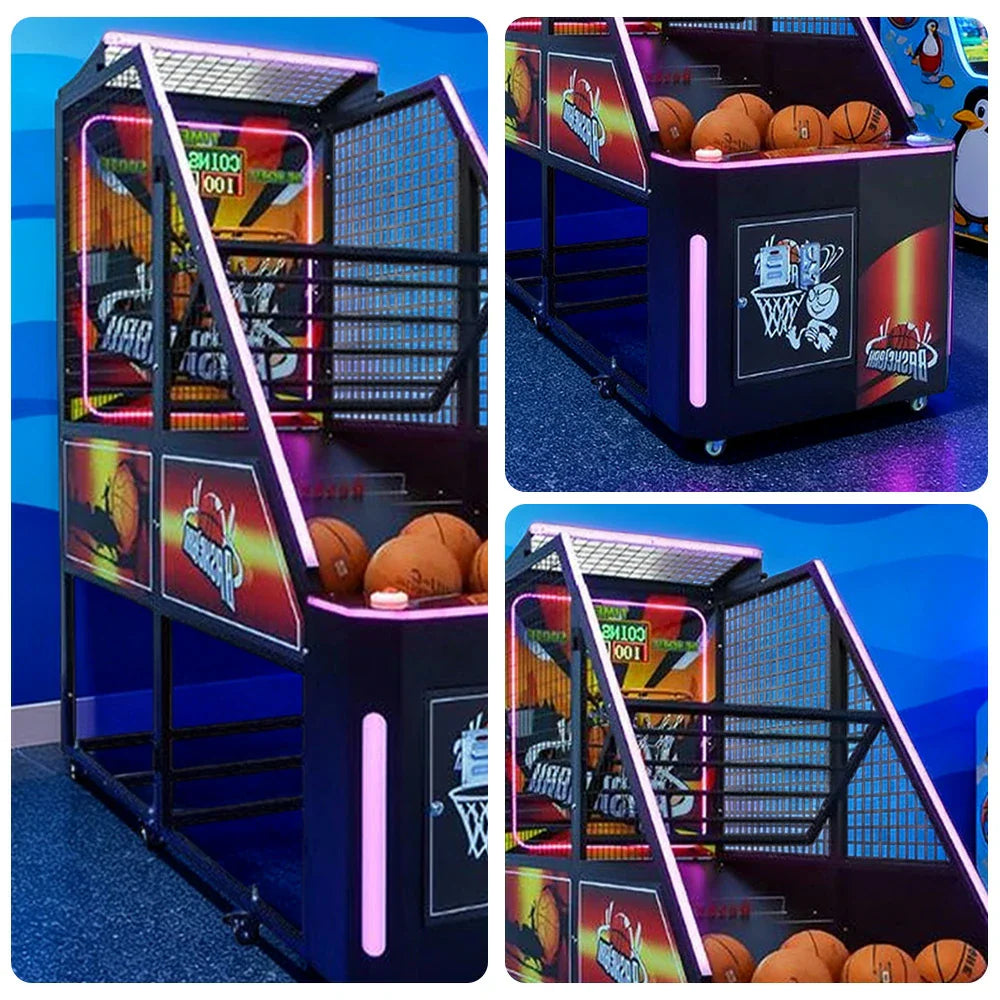 GAMEON Street Basketball Arcade Machine Metal Hoop LED Scoring Display Automatic Ball Return Durable Frame Standard
