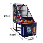 GAMEON Street Basketball Arcade Machine Metal Hoop LED Scoring Display Automatic Ball Return Durable Frame Standard