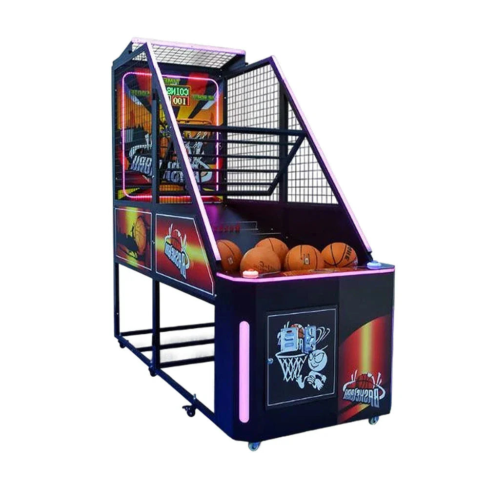 GAMEON Street Basketball Arcade Machine Metal Hoop LED Scoring Display Automatic Ball Return Durable Frame Standard