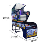 GAMEON Luxury Basketball Arcade Machine Metal Hoop Triple LED Scoring Display Automatic Ball Return Durable Structure Deluxe