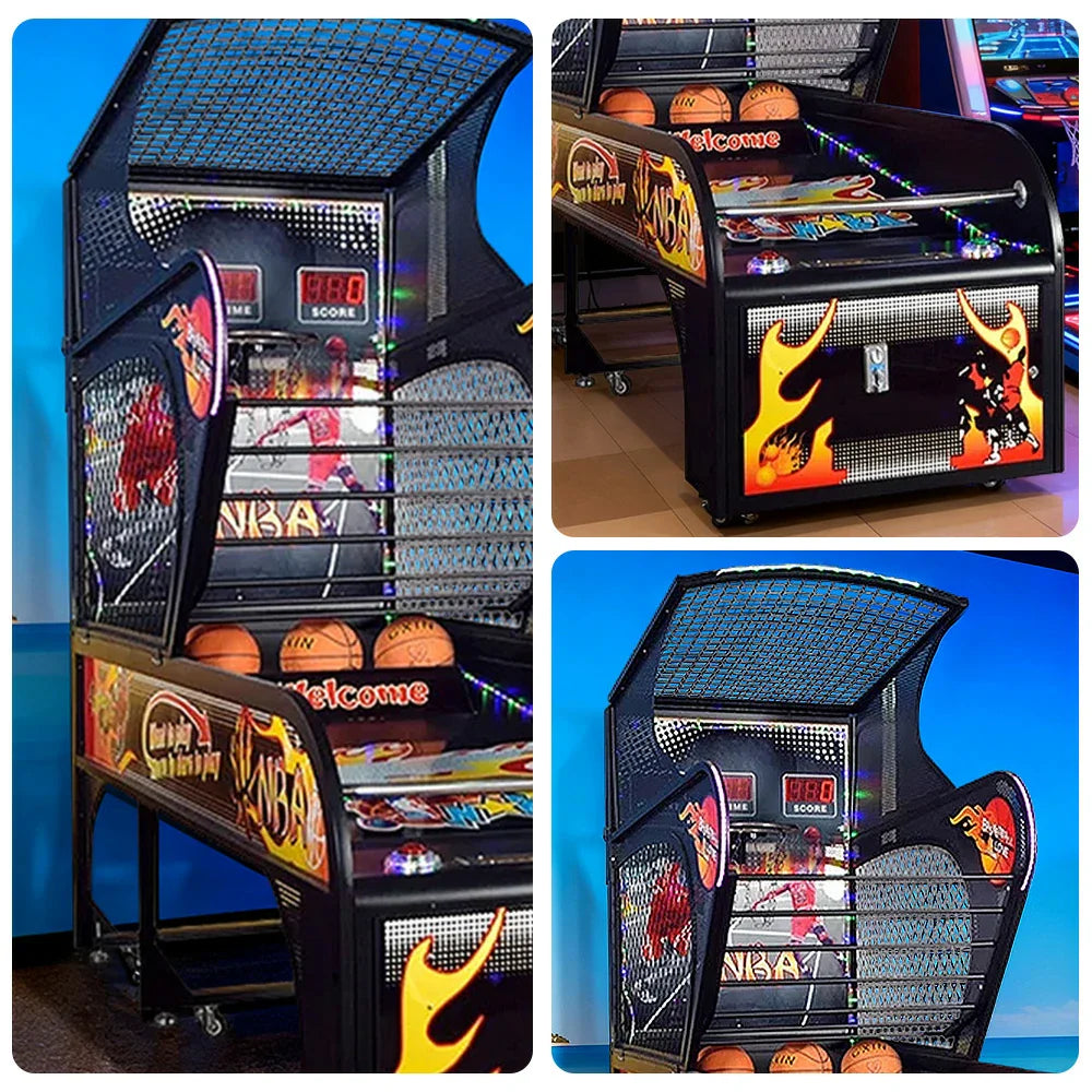 GAMEON Luxury Basketball Arcade Machine Metal Hoop Triple LED Scoring Display Automatic Ball Return Durable Structure Deluxe