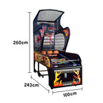 GAMEON Luxury Basketball Arcade Machine Metal Hoop Triple LED Scoring Display Automatic Ball Return Durable Structure Deluxe