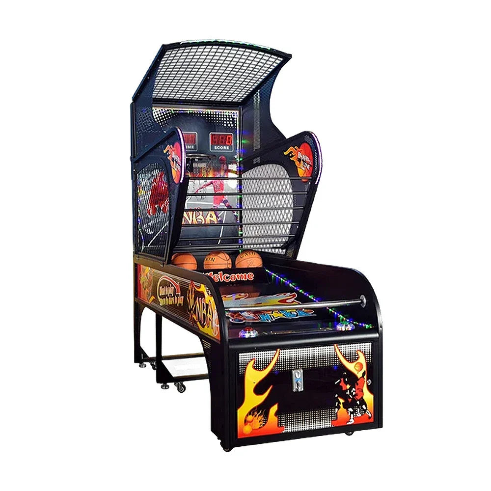 GAMEON Luxury Basketball Arcade Machine Metal Hoop Triple LED Scoring Display Automatic Ball Return Durable Structure Deluxe