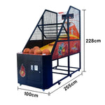 GAMEON Basketball Arcade Machine Metal Hoop LED Scoring Display Automatic Ball Return Durable Frame Black