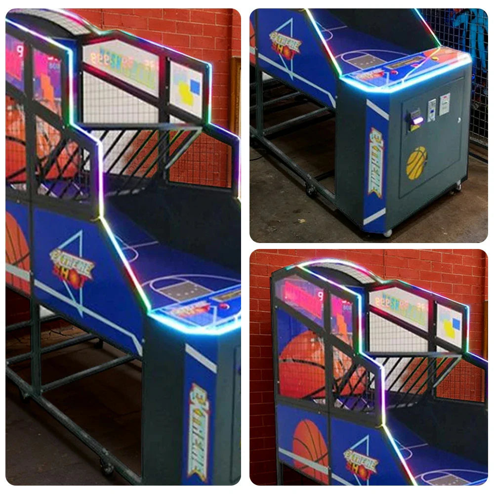 GAMEON Basketball Arcade Machine Metal Hoop LED Scoring Display Automatic Ball Return Durable Frame Classic