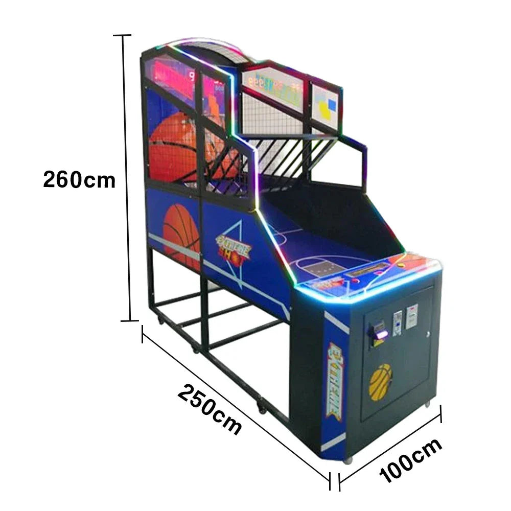 GAMEON Basketball Arcade Machine Metal Hoop LED Scoring Display Automatic Ball Return Durable Frame Classic