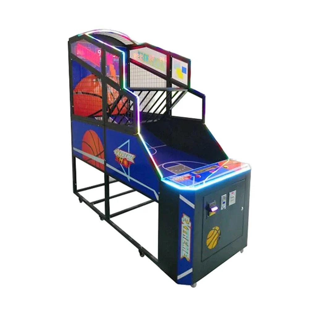 GAMEON Basketball Arcade Machine Metal Hoop LED Scoring Display Automatic Ball Return Durable Frame Classic