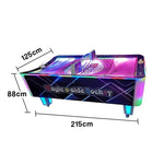 GAMEON Curved Air Hockey Table LED Lighting Wood & Acrylic Frame 250W Power Smooth Playfield Two Game Player Arcade Purple