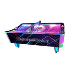 GAMEON Curved Air Hockey Table LED Lighting Wood & Acrylic Frame 250W Power Smooth Playfield Two Game Player Arcade Purple