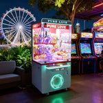 GAMEON Pure Love Claw Machine Coin Operated Prize Catcher LED Lighting Plush Toy Cabinet Arcade Entertainment Design Green