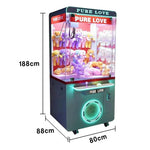 GAMEON Pure Love Claw Machine Coin Operated Prize Catcher LED Lighting Plush Toy Cabinet Arcade Entertainment Design Green