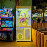 GAMEON Claw Machine Coin Operated Prize Catcher LED Lighting Plush Toy Cabinet Durable Arcade Design Yellow