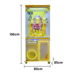 GAMEON Claw Machine Coin Operated Prize Catcher LED Lighting Plush Toy Cabinet Durable Arcade Design Yellow