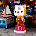 GAMEON Cute Bear Capsule Vending Machine Coin Operated Gacha Toy Dispenser LED Light Base Acrylic Display Design Red