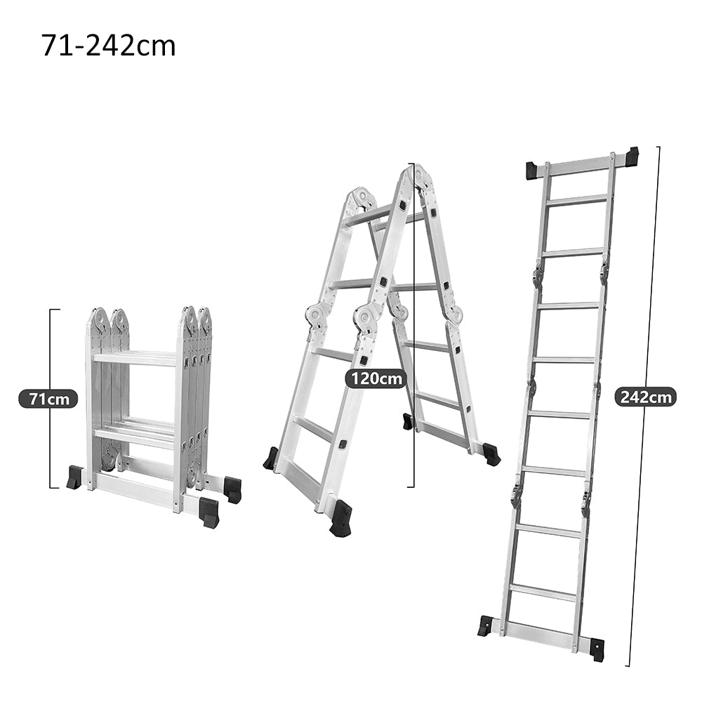 GROVIA 242-592cm Aluminum Folding Portable Multifunctional Ladder