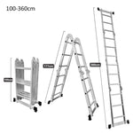 GROVIA 242-592cm Aluminum Folding Portable Multifunctional Ladder