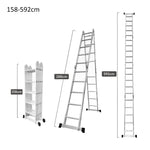 GROVIA 242-592cm Aluminum Folding Portable Multifunctional Ladder